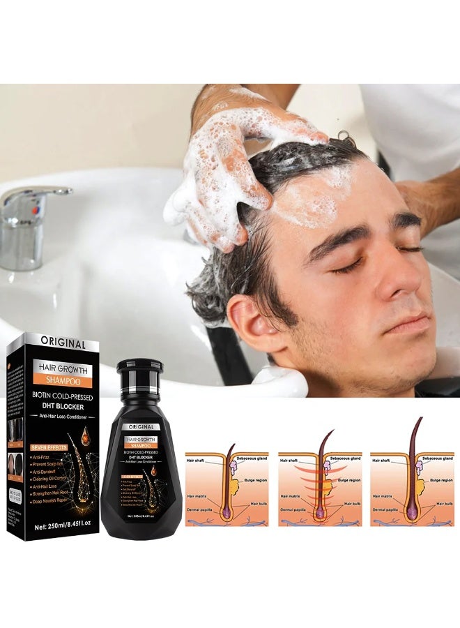 Original Biotin Hair Growth Shampoo with DHT Blocker for Men and Women, Advanced Anti Hair Loss Formula Supporting Scalp Cleansing, Dandruff Removal, Deep Nourishment, Root Strengthening, and Healthy Hair Restoration - Image 3